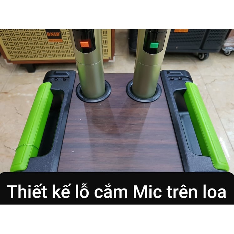 Loa kéo Karaoke Bluetooth SOK NE-318: Phiên bản 2022, Bass 16, Có 2 Micro không dây đi kèm