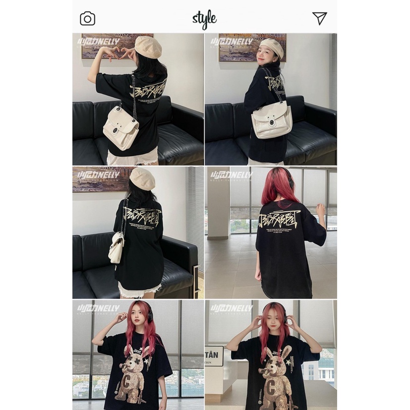 Áo Nelly - Áo phông Nelly Heybig 100% cotton - BAD BLACK RABIT 123