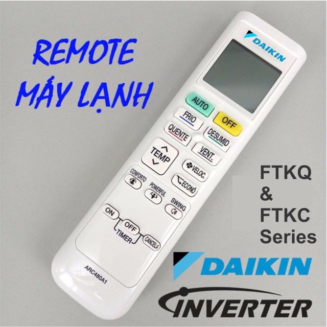 Remote máy lạnh dòng FTKQ & FTKC Series Daikin Inverter Daikin Inverter Dài Nhỏ