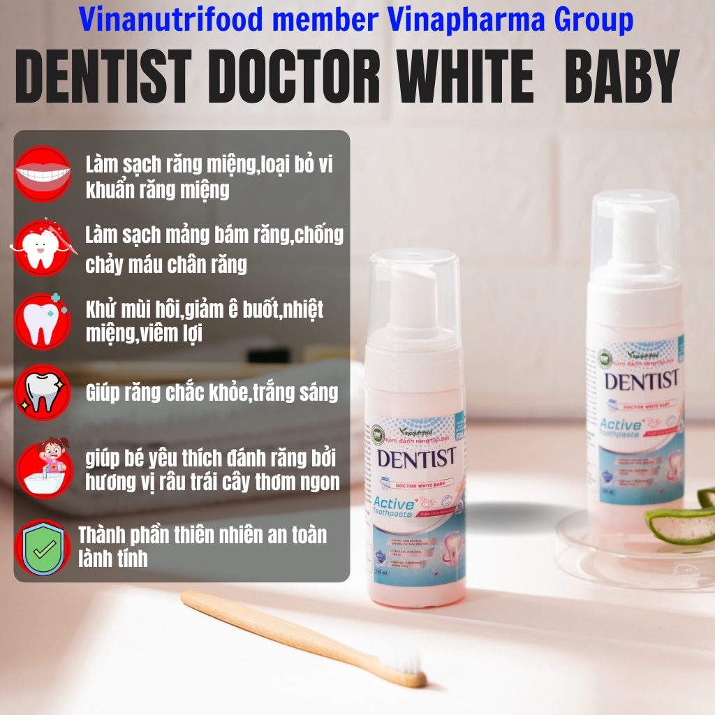 Kem Đánh Răng Cho Bé Tạo Bọt Dentist