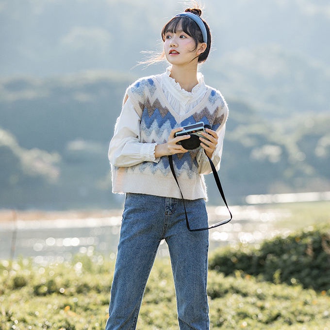 Áo Khoác Len Không Tay Cổ Chữ V Dễ Phối Đồ Thời Trang Xuân Thu Nhật Bản Cho Nữ 520.vn | BigBuy360 - bigbuy360.vn