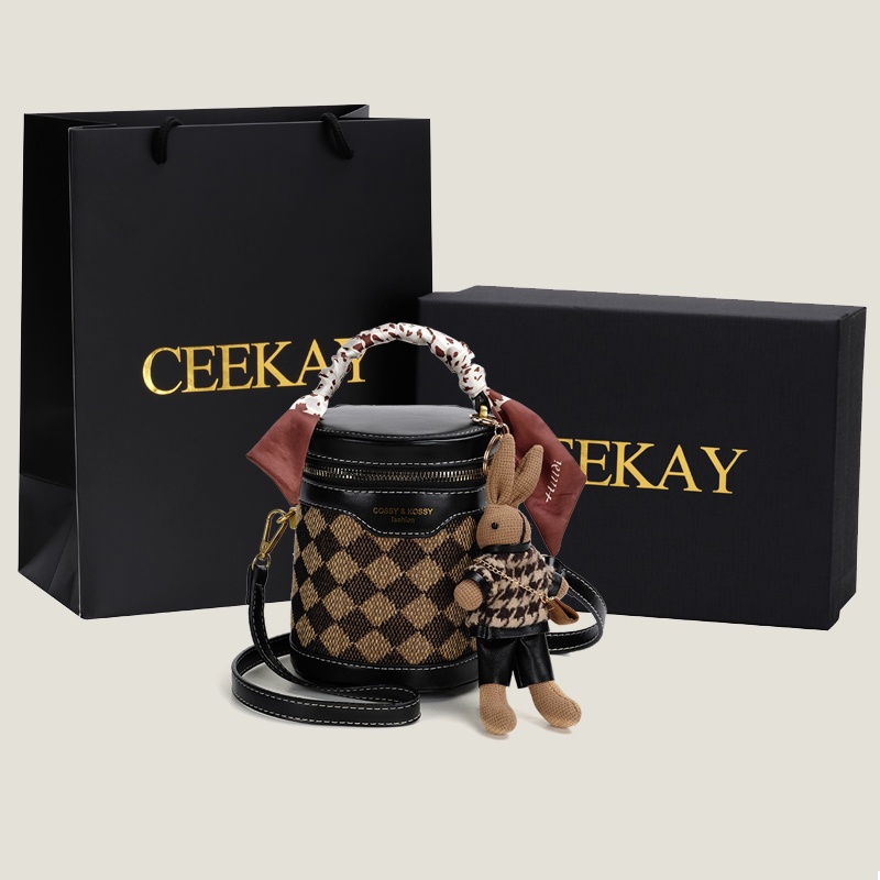 🌸Hàng Order🌸 Túi Xách Nữ CEEKAY Da Thêu Kèm Gấu Thỏ Quai Da Quai Sách Quấn Nơ Sang Chảnh Nữ Tính 🌸Hàng Quảng Châu