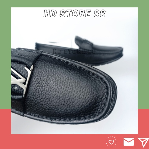 Giày lười nam da thật cao cấp hàng đóng thủ công chuẩn chỉ từng đường kim mũi chỉ HD STORE 88 TẶNG 1 LÓT GIÀY