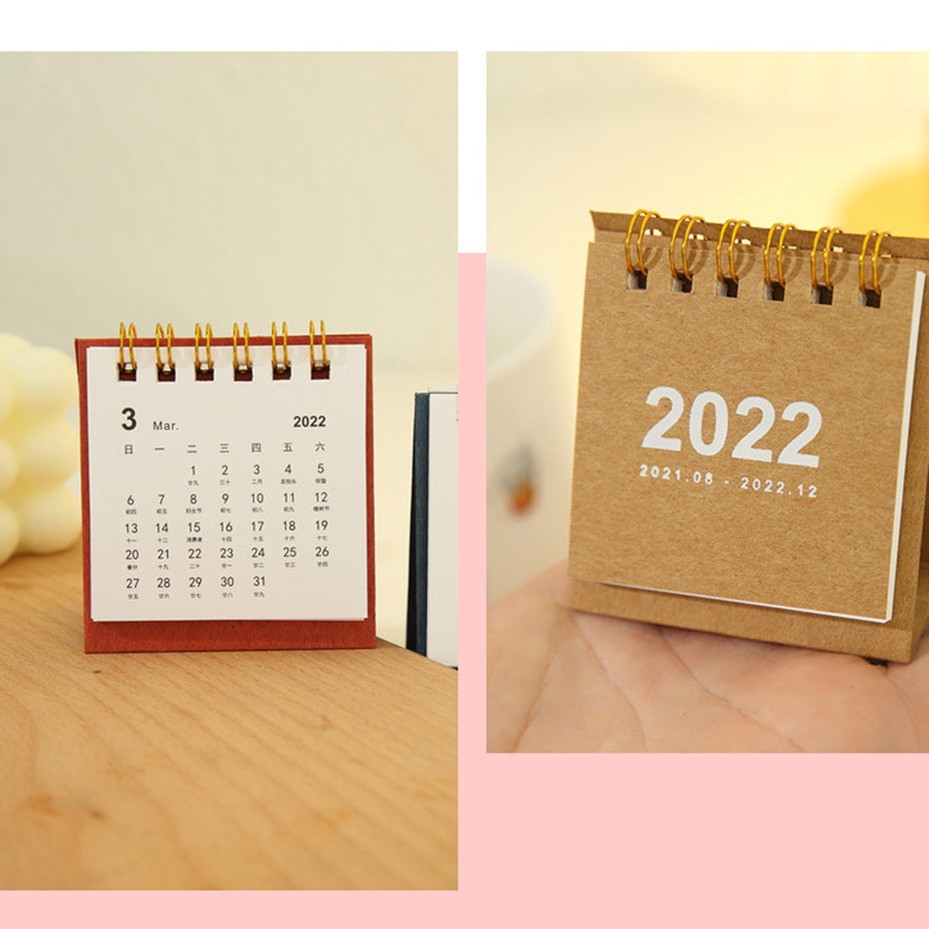 Lịch để bàn màu trơn 2022 có giá đỡ tiện dụng