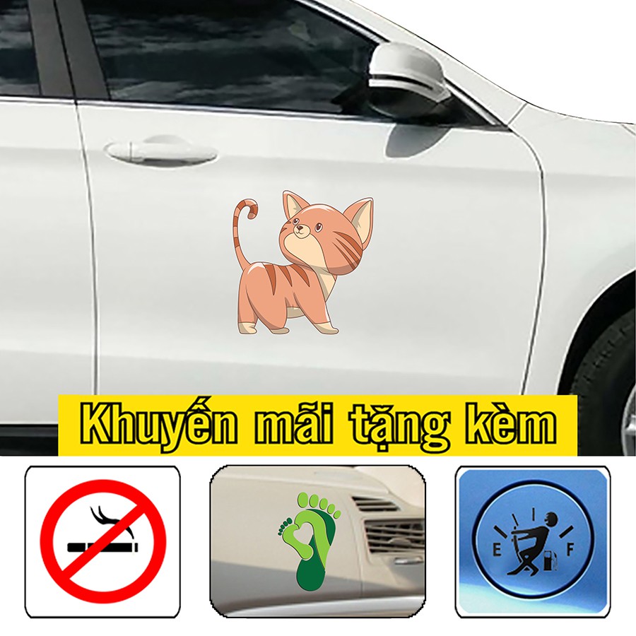 Sticker - tem dán sườn xe, dedcal trang trí xe ôtô hình con vật vui nhộn nhiều mẫu