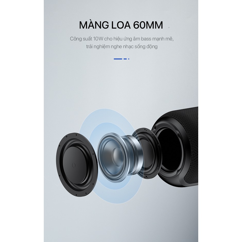 Loa Bluetooth 5.0 VIVAN VS12 Hi-Fi Công Suất 10W - Chống Nước IPX6 - Hỗ Trợ Kết Nối Cổng AUX/MicroSD