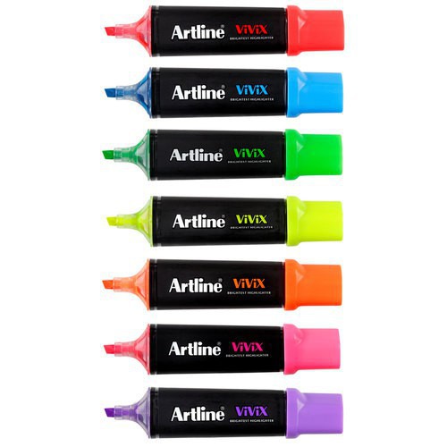 Bộ 7 bút đánh dấu Artline Vivix Brightest Highlighter EK-670 - FULL SET