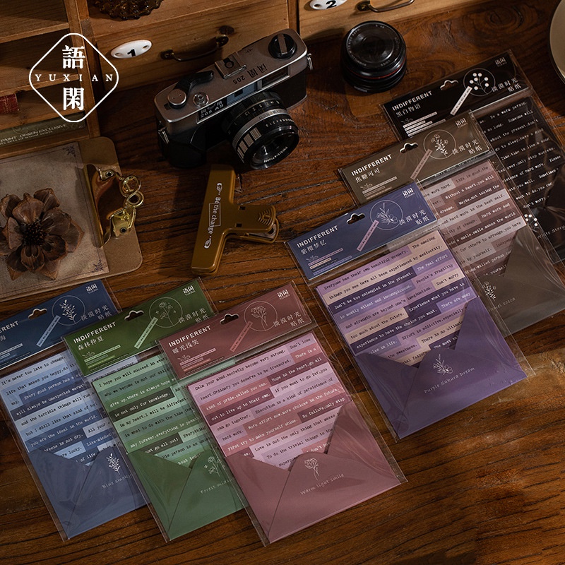 Set 6 tấm sticker dải chữ tiếng anh dùng trang trí sổ bullet journal, decor thư thiệp quà - Tanpopo Sticker