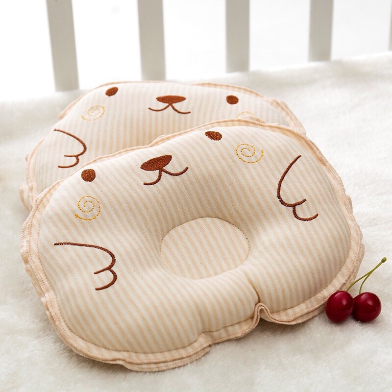 Gối sơ sinh cho bé trai gái chống méo đầu cotton bông Quảng Châu cao cấp 2X MART