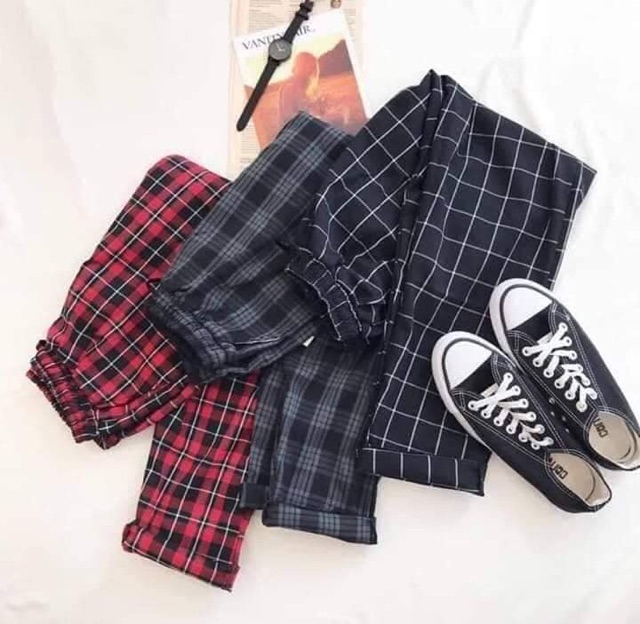 Plaid pant / quần tây caro ( hình thật )