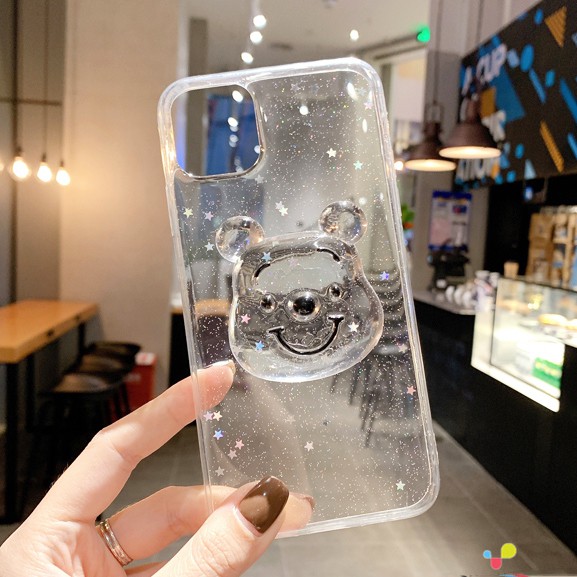 Huawei P20 P30 P40 Pro Mate 20 30 40 Pro Nova 3 3i 3e 4 4e 5T 7i Nova 6 SE P20 P30 Lite Honor 20 Bling Clear Cartoon 3D Bear Soft Phone Case Back Full Cover