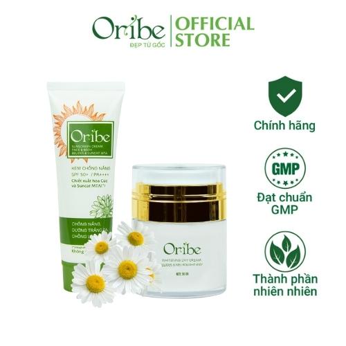 Combo Kem Chống Nắng Nâng Tone Body Dưỡng Trắng Oribe Và Kem Dưỡng Ẩm Phục Hồi Nuôi Dưỡng Da Ban Ngày