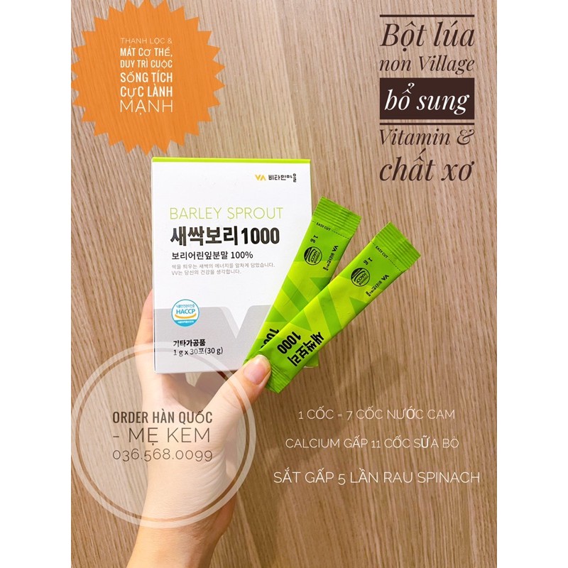 Bột lúa mạch non Vitamin Village Barley Sprout 30 gói