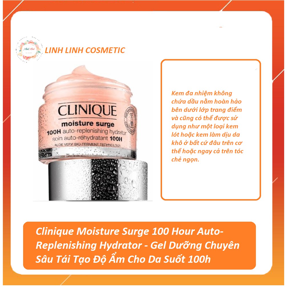 [Tặng kèm mặt nạ 3D Foodaholic] 125ml - kem dưỡng ẩm clinique 100h hour moisture surge