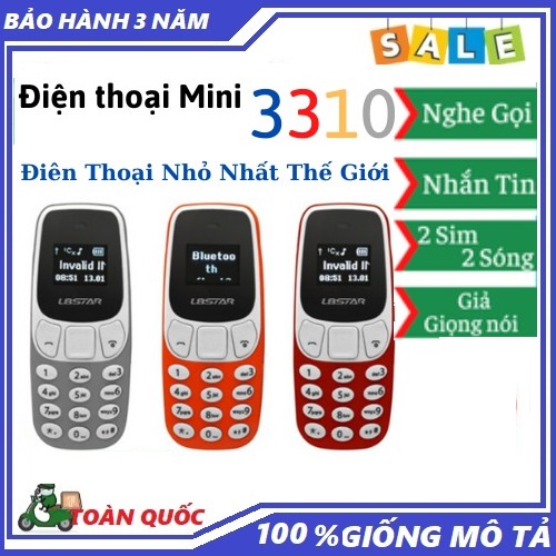 Điện thoại mini siêu nhỏ 3310  tích hợp 2 sim 2 sóng cực khỏe, Nhỏ Gọn Dễ dàng sử dụng, sim 2 sóng cực khỏe