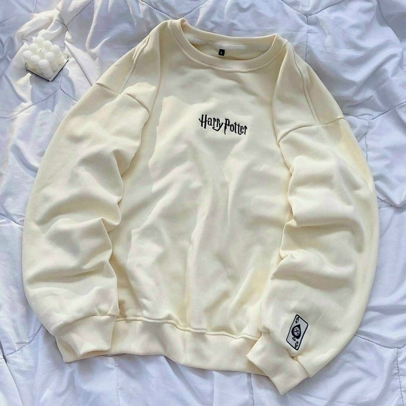 áo sweater thêu harry potter chất nỉ bông from dưới 70kg chất vải mềm mịn thêu chữ đẹp