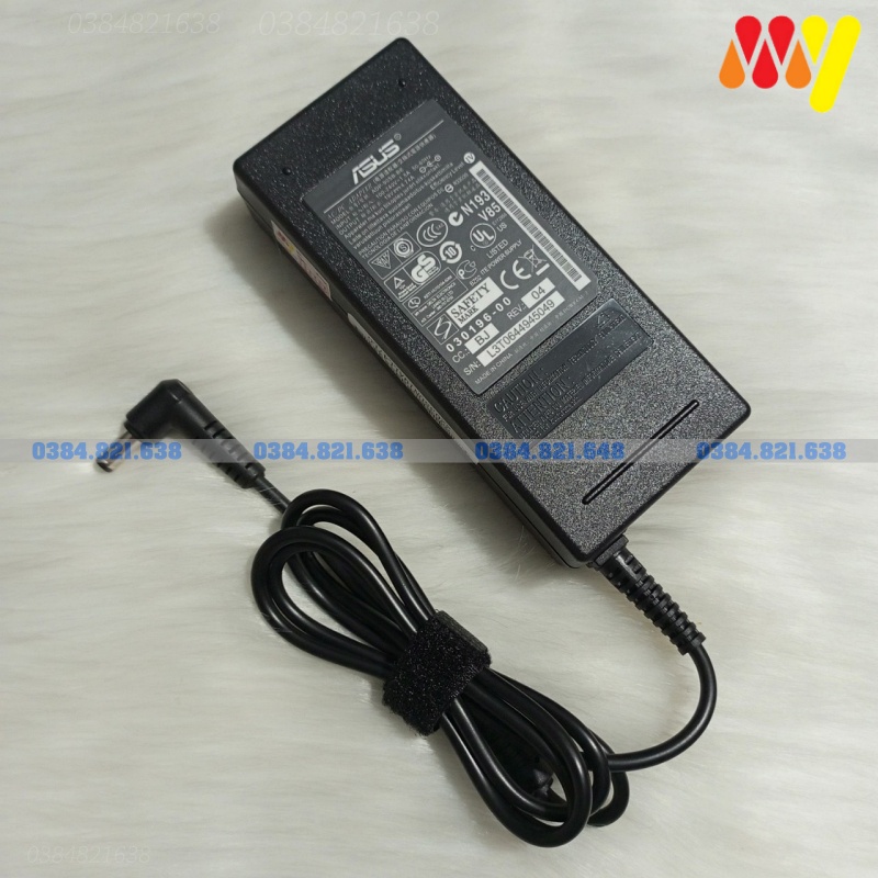 Sạc Laptop Asus 19V - 4.74A  90W đầu cắm 5mm x 2.5mm New 100%, kèm dây nguồn. Bảo hành 12 tháng đổi  mới
