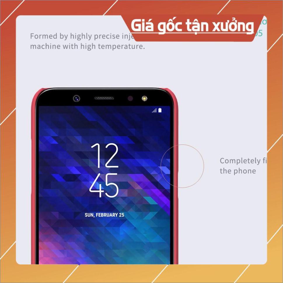 Ốp lưng sần Samsung Galaxy A6 Plus 2018 Nillkin mặt lưng nhung mịn (Tặng miếng dán màn hình từ tính) - Hàng chính hãng