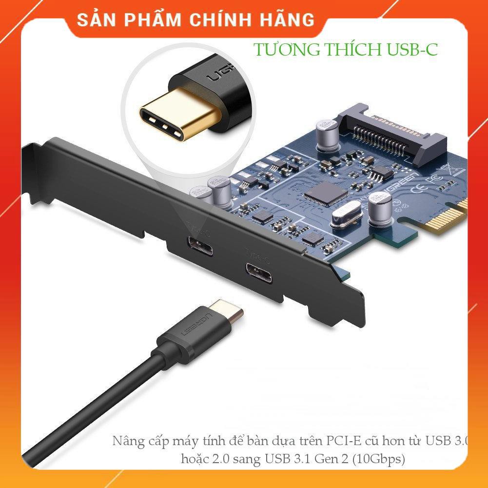 Card PCI Express sang 2 cổng USB 3.1 TypeC UGREEN US230 30773 dailyphukien