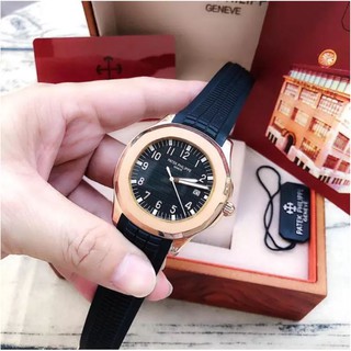 Đồng hồ nam automatic nautilus mặt trăng dây cao su + thẻ bảo hành