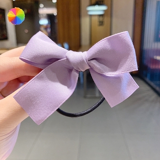 Dây Buộc Tóc Satin Thắt Nơ Ruy Băng Mềm Mại Phong Cách Retro Cho Nữ