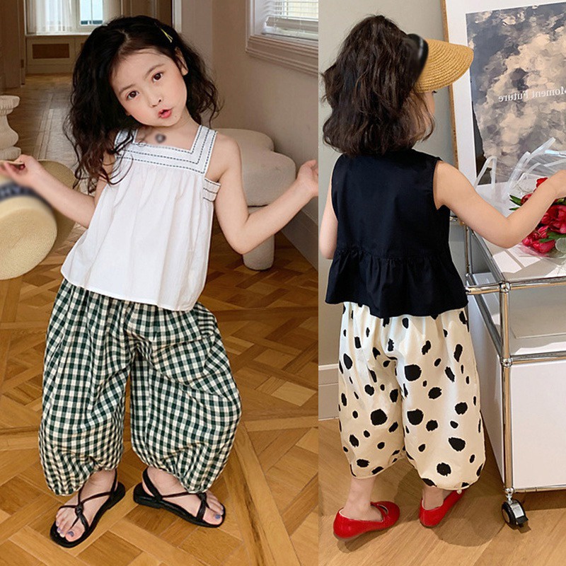 Set Áo Hai Dây Và Quần Ngắn Thời Trang Cho Bé Gái