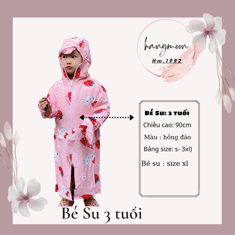 Áo chống nắng choàng lanh 2 lớp cho bé gái , bé trai from