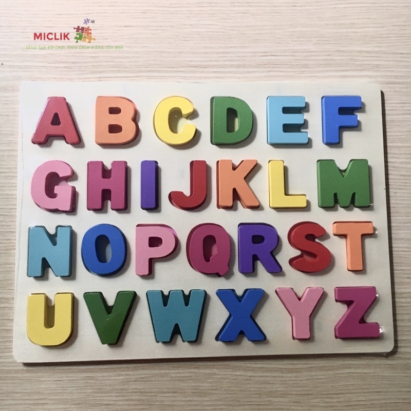 Bảng Chữ Cái Tiếng Anh Nổi Bằng Gỗ MICLIK - Đồ Chơi Thông Minh Montessori Cho Bé