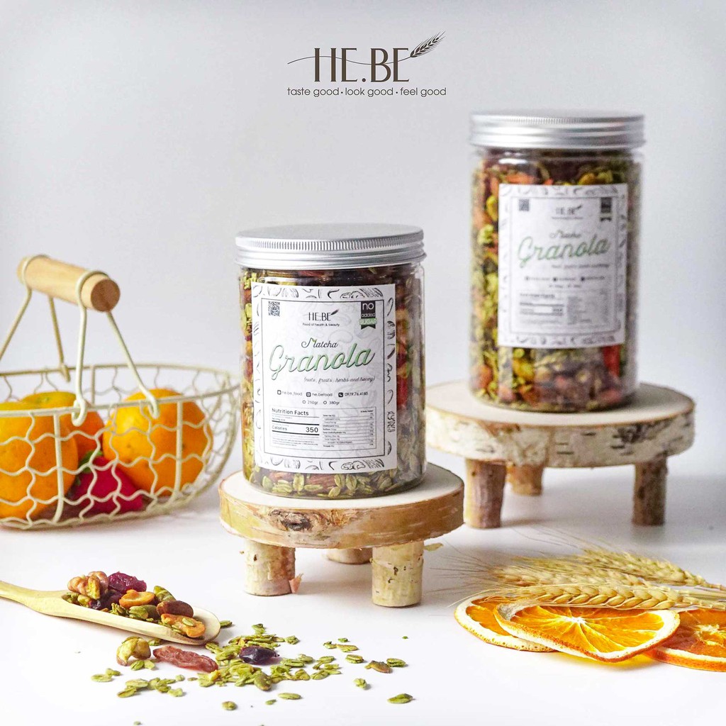 [Mã 267FMCGSALE giảm 8% đơn 500K] Granola vị Matcha Ăn Kiêng HeBe Không Đường - Ngũ Cốc Giảm Cân Tự Nhiên | BigBuy360 - bigbuy360.vn