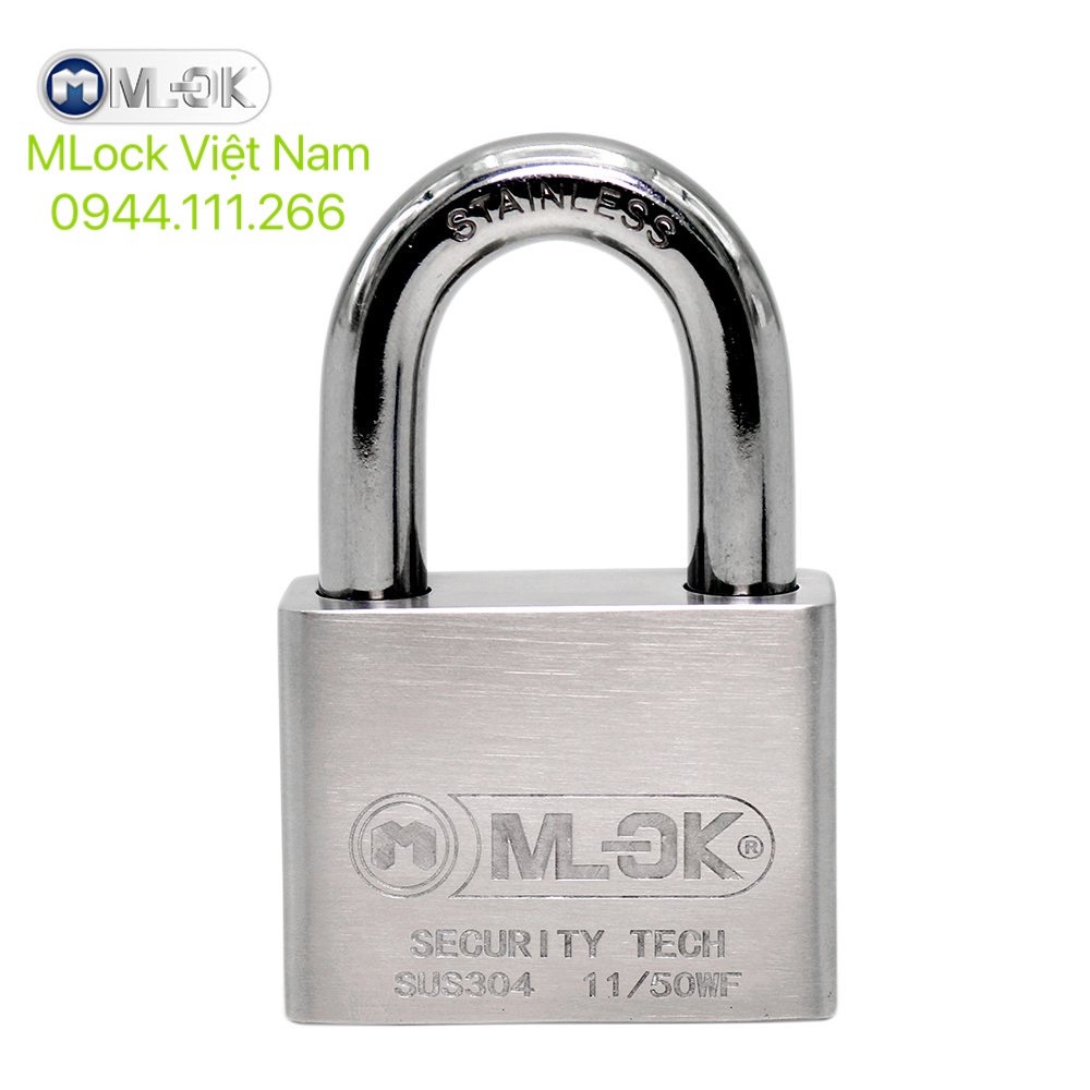 Ổ khóa treo MLock inox 304 -11/50, 11/60 bảo hành 10 năm