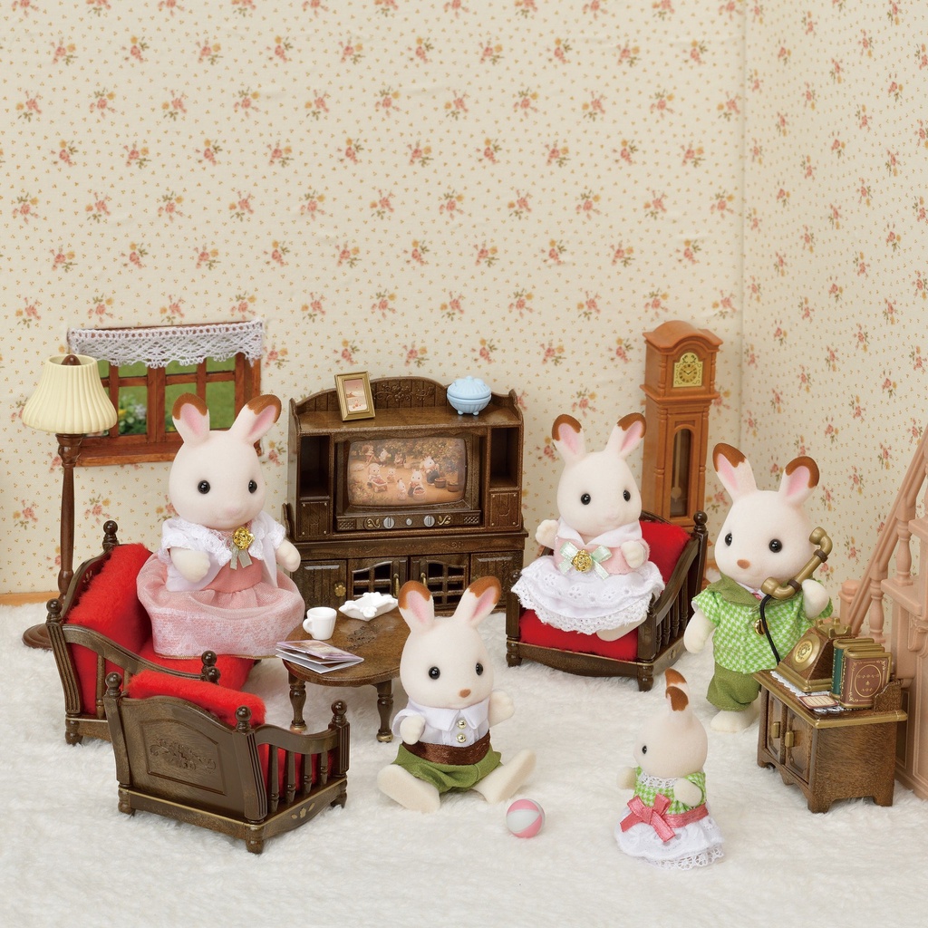 Đồ Chơi Sylvanian Families Bộ TV Sang Trọng và Bàn Điện Thoại Cổ Điển Classic Brown Television n Telephone Set