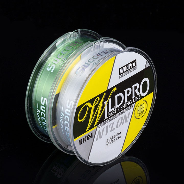 Cước câu cá WildPro dài 100m - dây cước Câu Cá tàng hình, chịu tải tốt