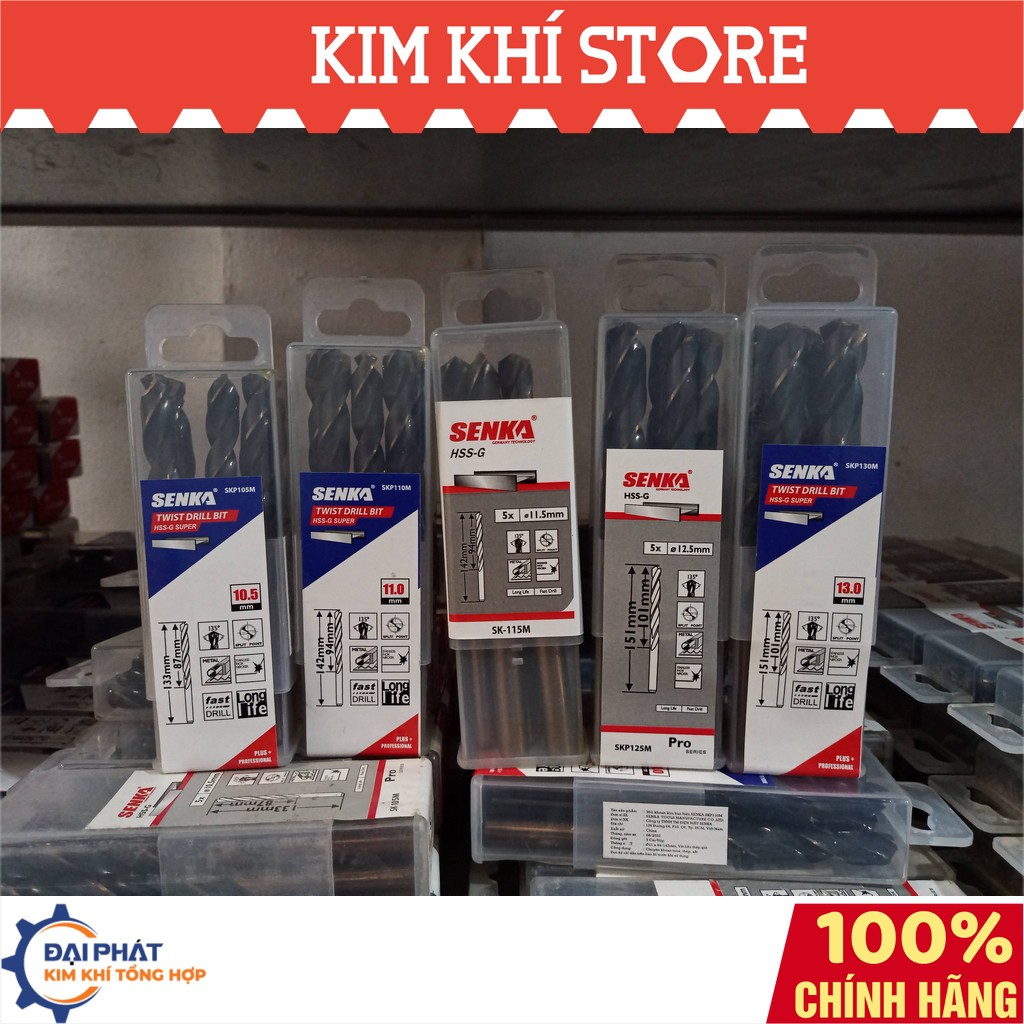 Mũi khoan inox SENKA Pro series thép gió HSS-G đạt chuẩn DIN 338 của Đức đủ kích thước (dòng M 5mm-9.5mm)