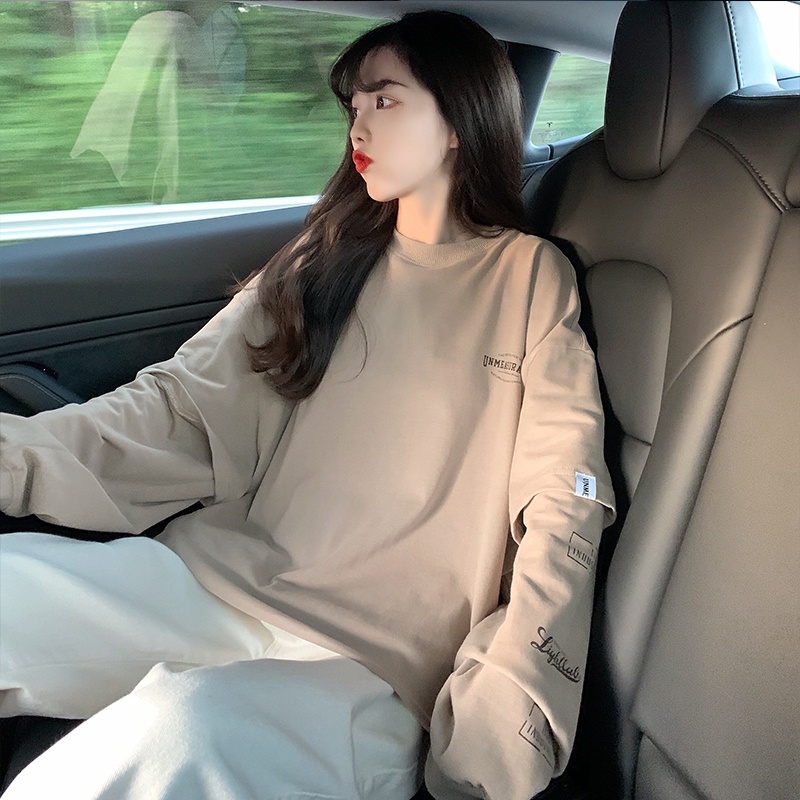 Áo thun dài tay giả hai lớp phong cách Hàn Quốc trẻ trung dành cho nữ | BigBuy360 - bigbuy360.vn