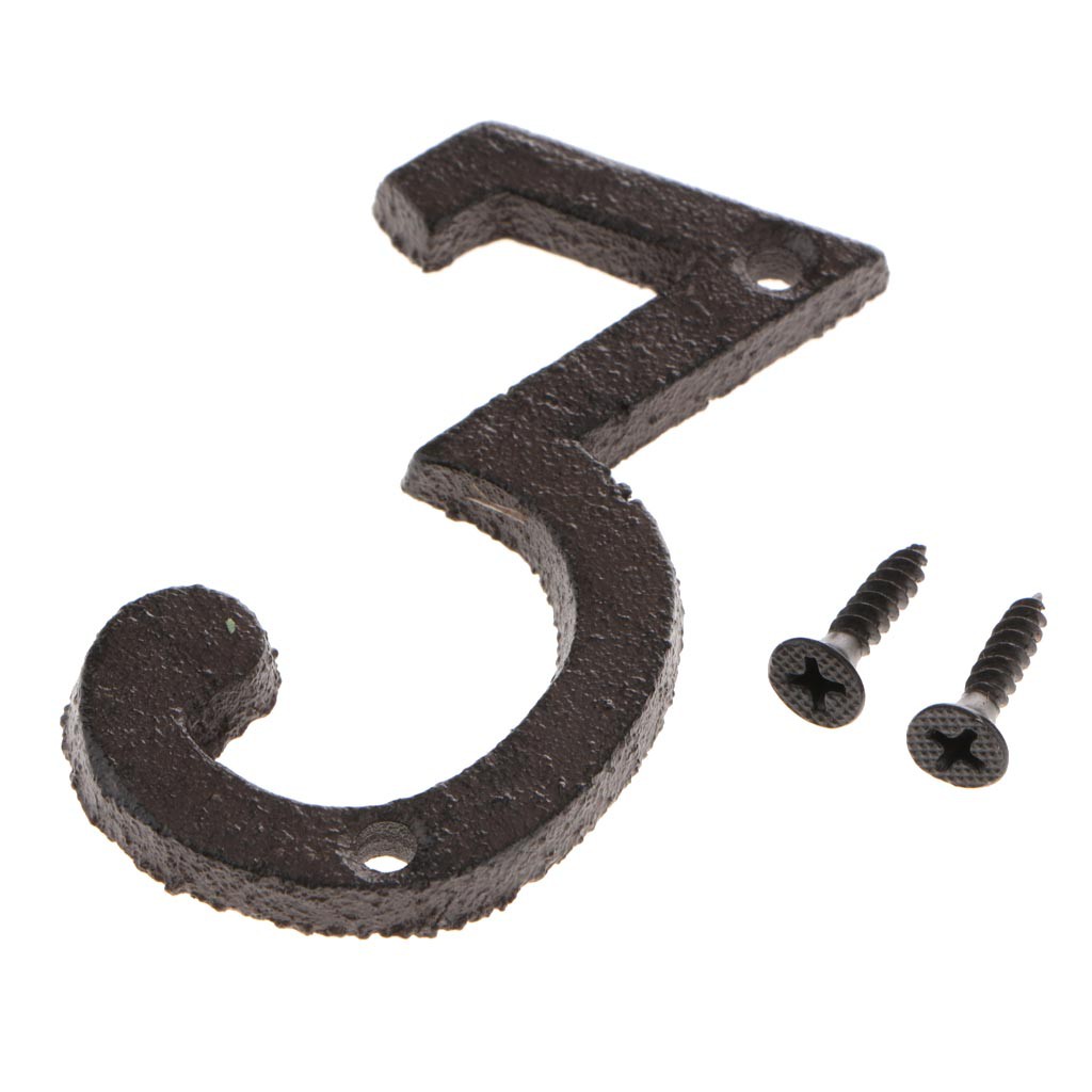 Bảng số và chữ cái gắn cửa bằng sắt theo phong cách cổ điển