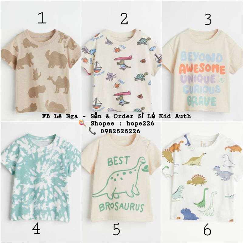 Áo phông HM UK/US/ES sz 4-6m đến 3-4y (Đọc Kỹ lưu ý ạ)