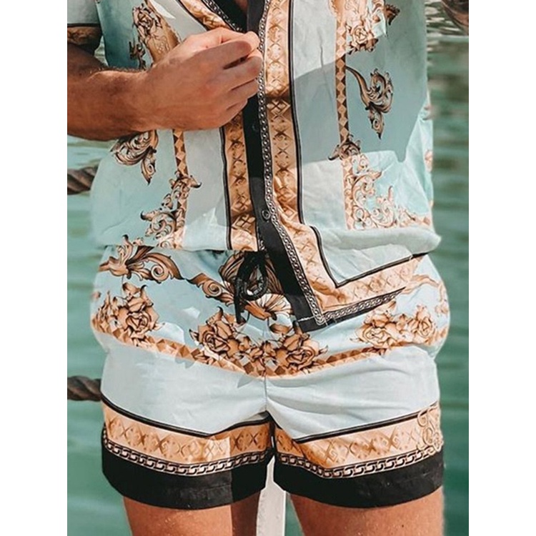 Set Đồ Đi Biển Phong Cách Hawaii Thời Trang Mùa Hè Cho Nam Giới