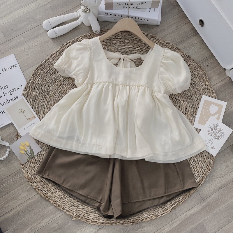 Set áo baybedoll tơ nude | BigBuy360 - bigbuy360.vn