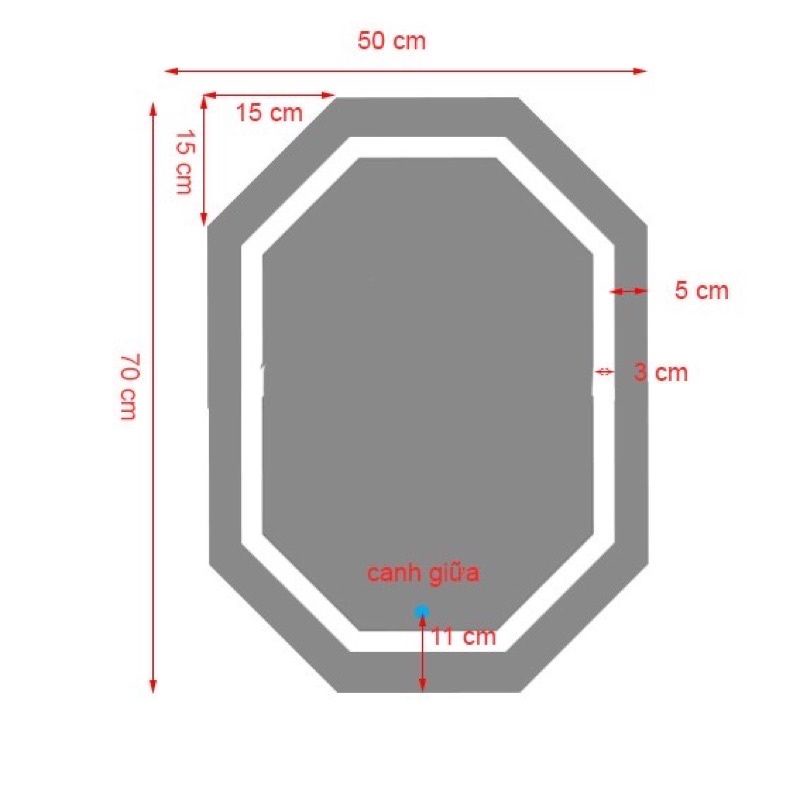 Gương LED cảm cảm ứng nhà tắm kích thước 500x700.SL HOME