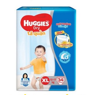 [Hàng chính hãng] Tã quần Huggies size XL – 34 miếng (12-17kg)