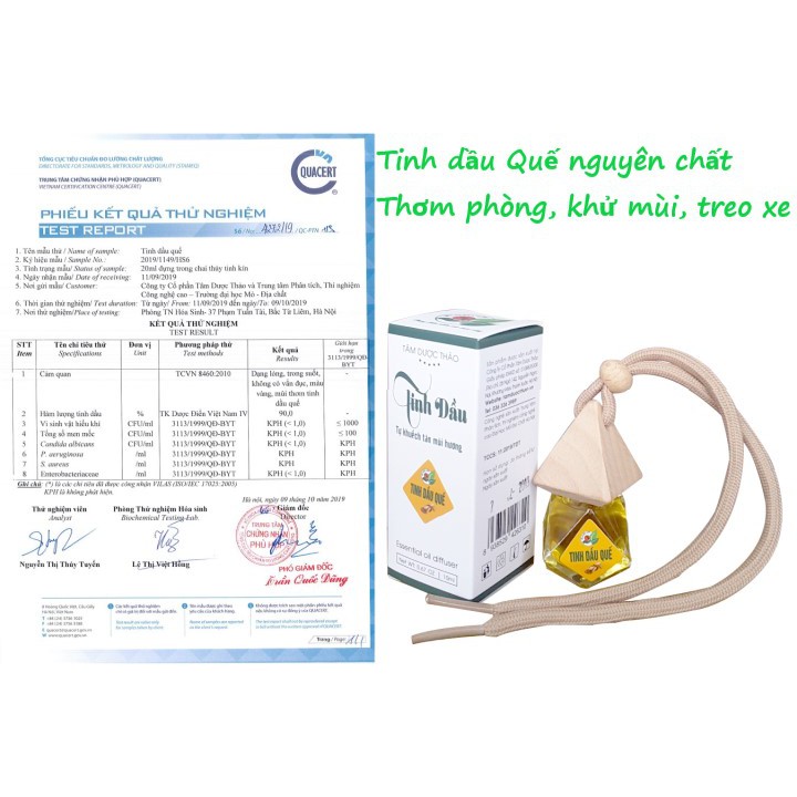 Tinh dầu Quế tự khuếch tán 10ml Tâm Dược Thảo thơm phòng, khử mùi, treo xe ô tô