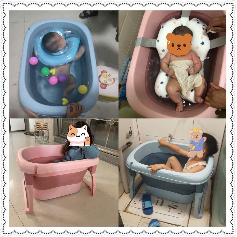 Bồn tắm thành cao silicon gấp gọn chống trơn trượt