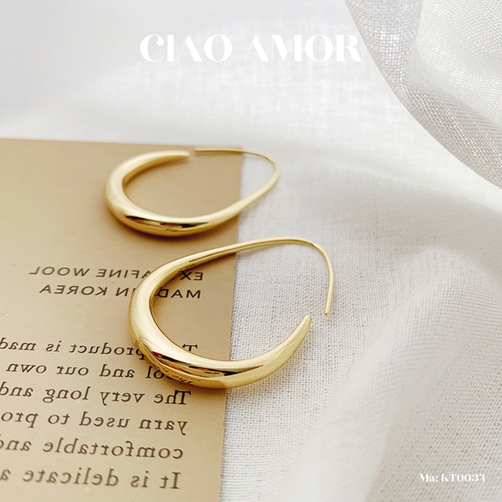 Khuyên tai nữ, bông tai nữ to bầu thời trang Trang sức Ciao Amor - Mã KT0034