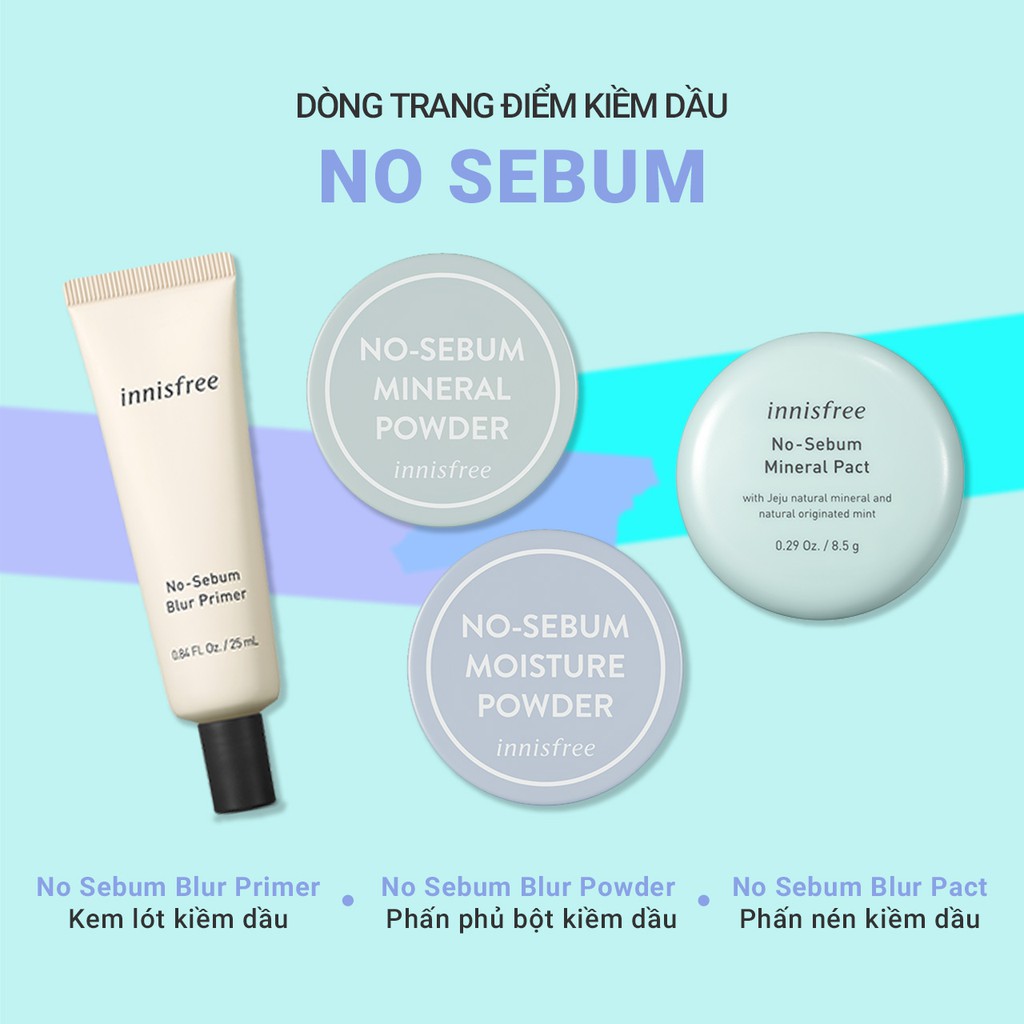 [Mã FMCGMF11 giảm 8% đơn 250K] Phấn nén kiềm dầu innisfree No Sebum Mineral Pact 8.5 g