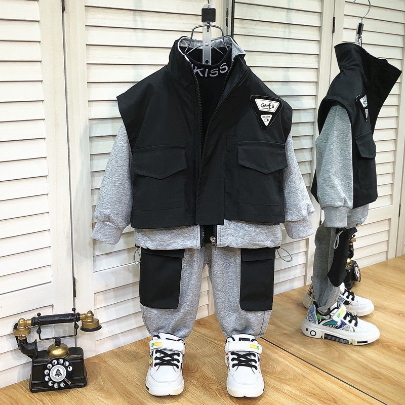 Bộ Đồ Thể Thao Thiết Kế Mới Năng Động Thời Trang Mùa Xuân Thu Dành Cho Bé Trai