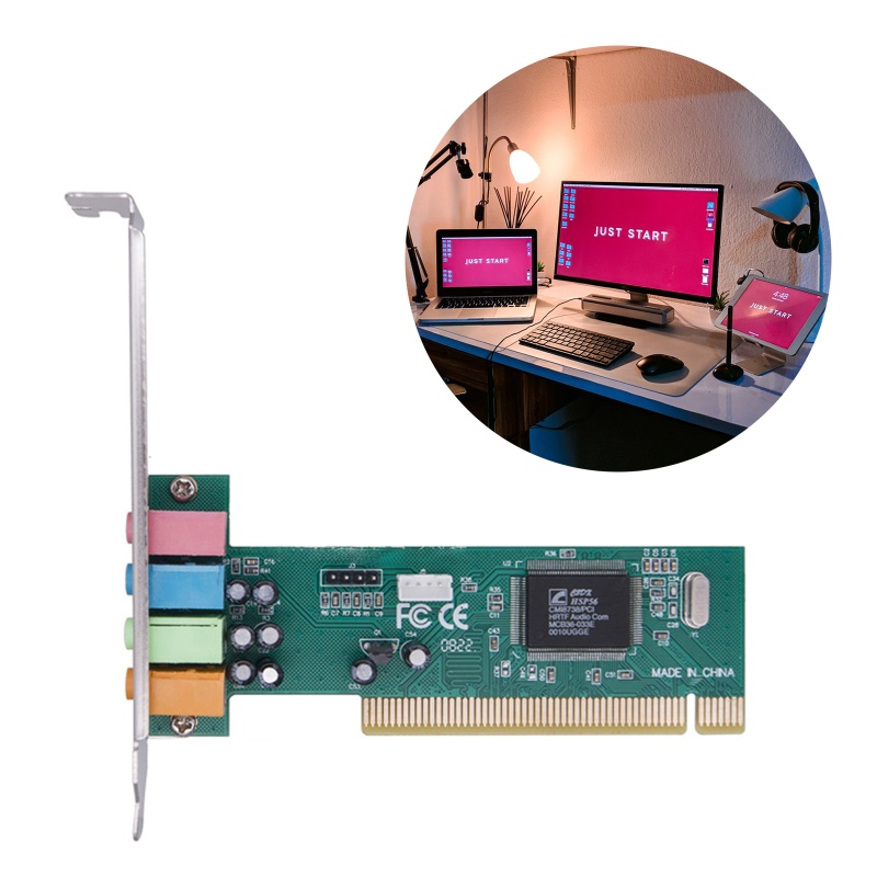 Thẻ Âm Thanh 8738 PCI 4.1 5 Kênh Hỗ Trợ Win XP / 7 / 8 / 10 Linux