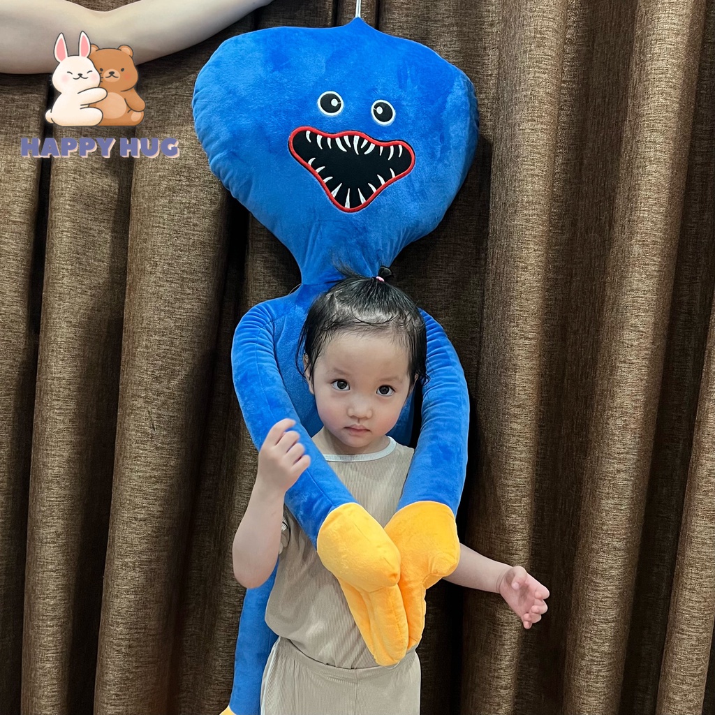 Gấu bông to Huggy Wuggy game Poppy Playtime Size 110CM, thú bông cho bé chất liệu mềm mịn - Happy Hug
