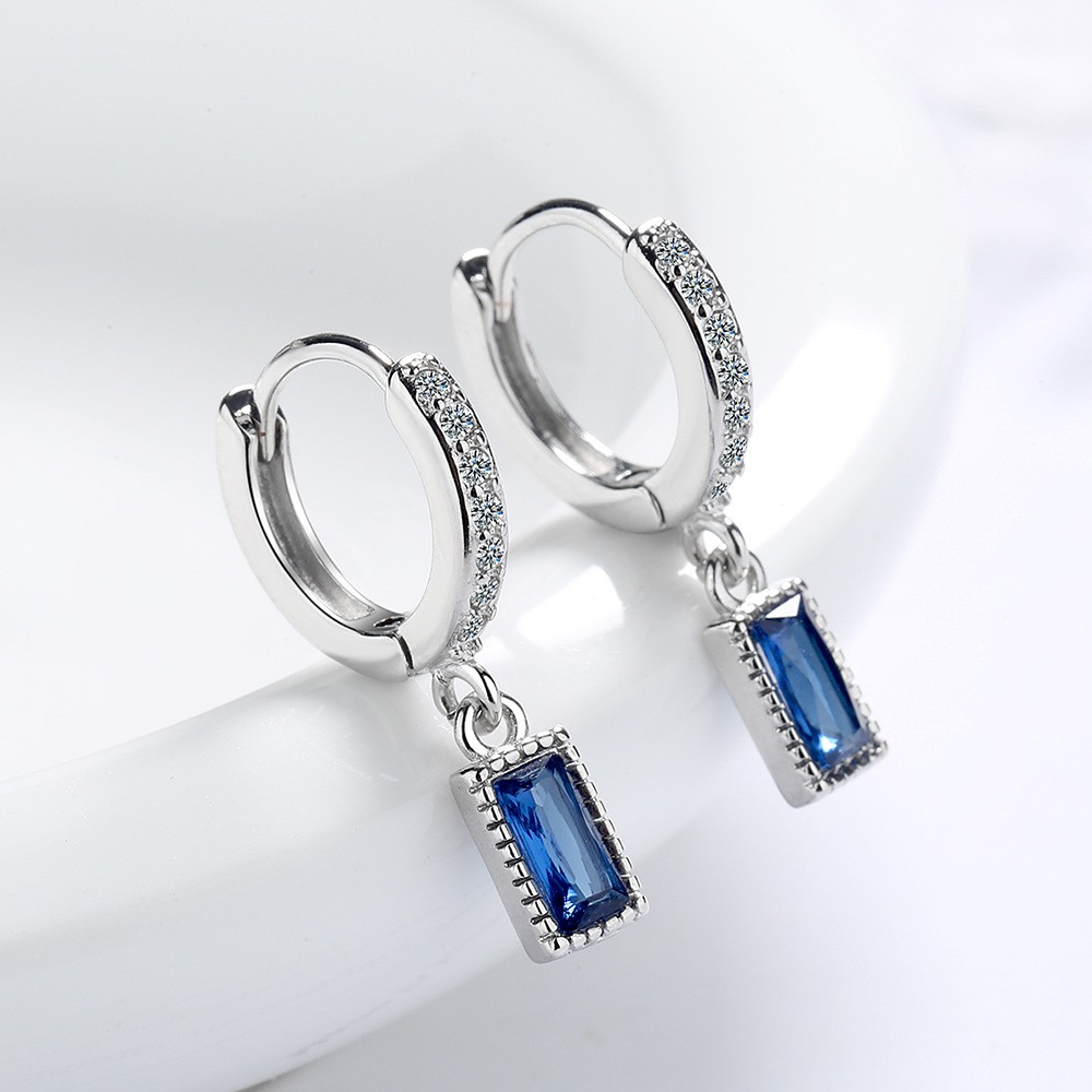 Bông tai thời trang nữ khuyên dài bạc Ý S925 - HT287
