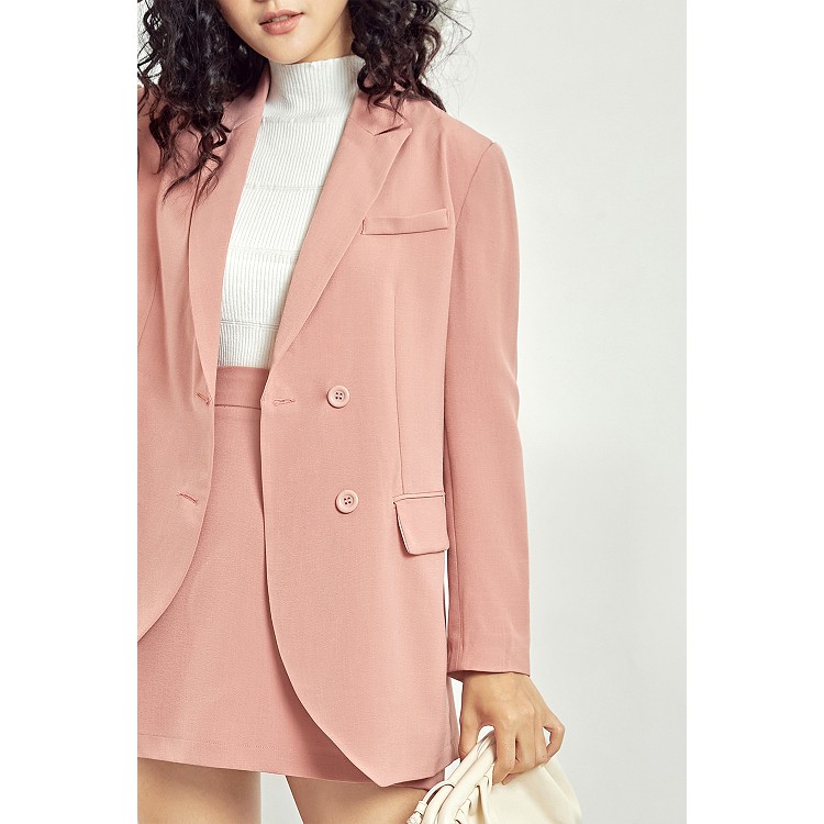 [Mã FASHION10KP giảm 10K đơn 50K] Áo vest nữ blazer công sở dáng dài vạt tròn 4 cúc VDW0411 - 92wear | BigBuy360 - bigbuy360.vn