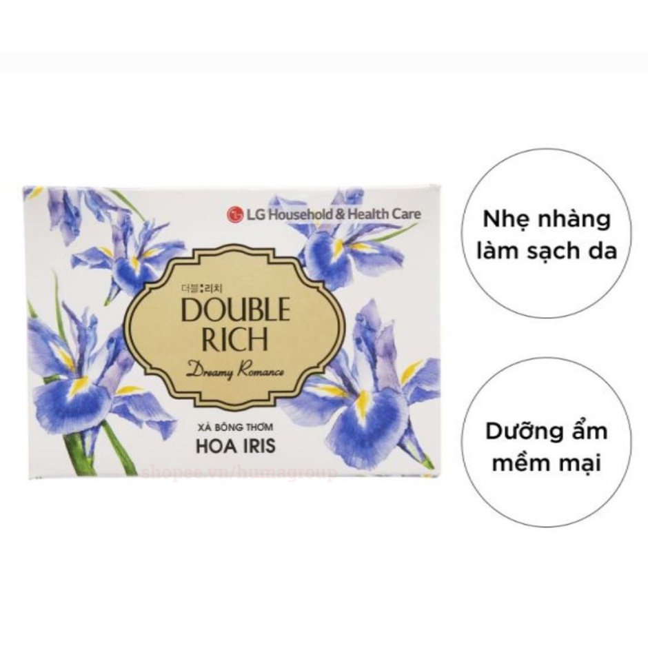 Xà Phòng Tắm Double Rich 90g Hương Hoa Hồng –Iris – Lily – Bánh Xà Bông Cục Tắm Thơm Hộp 90g